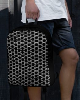 Honeycomb Themed Backpack blk 01