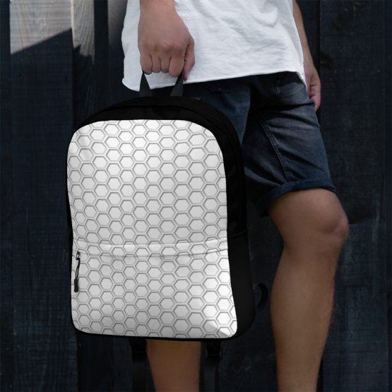 Honeycomb Themed Backpack wht 01